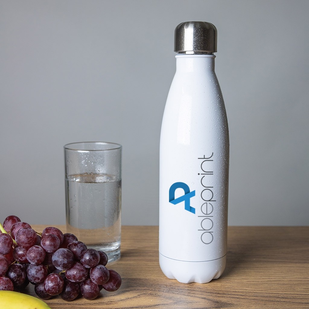 Personalised Stainless Steel Insulated Water Bottle - White